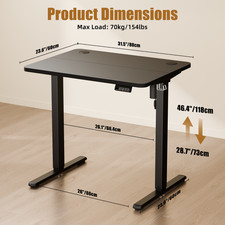 Ergomaker Black Electric 80cm Adjustable Standing Desk Standing Computer Table — image 3