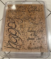 Stampin' Up Celebrate 2005 Wood Mounted Rubber Stamp