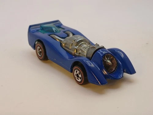 Vtg. 1970 Hot Wheels Redlines Jet Threat Blue Enamel 1:64 Diecast Hong Kong