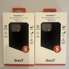 3sixT PureFlex+ Recycled MagSafe Protective Case For Apple iPhone 15 Pro Black