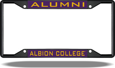 Albion College ALUMNI Black License Plate Frame