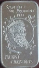 1976 RJ Gillio Santa for President Merry Christmas 1 Oz Fine Silver Bar,890/2000
