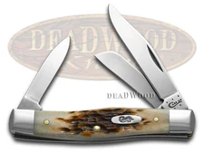 Case xx Knives Medium Stockman Jigged Amber Bone Carbon Steel Pocket Knife 00079