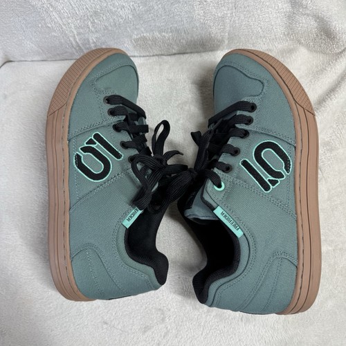 Adidas Womens Canvas Shoes 9 US Green Five Ten Freerider Primeblue Skate Outdoor - Picture 6 of 9