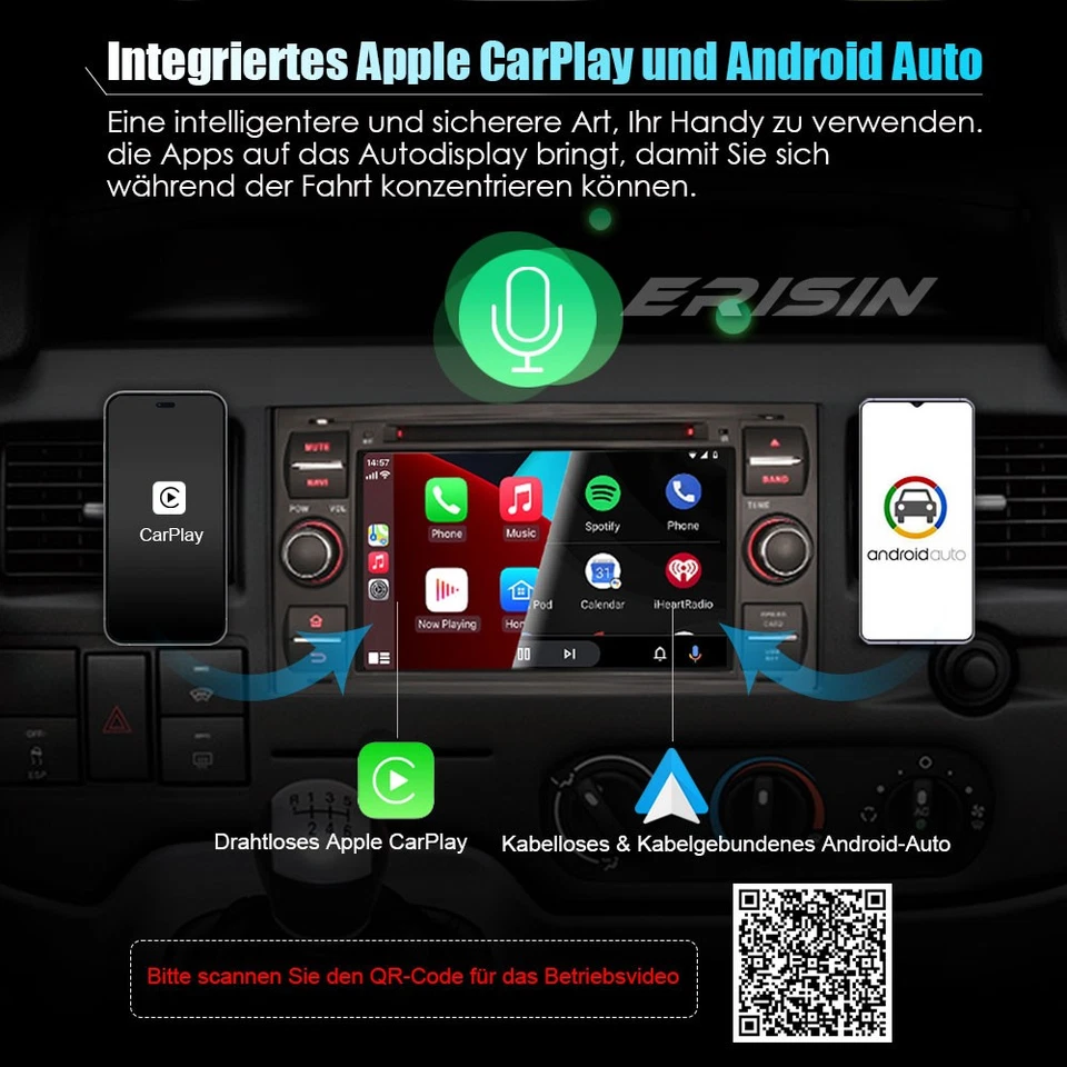 Android 14 Autoradio für Ford Focus C-Max Fiesta Mk6 Transit GPS Navi CarPlay CD - Bild 2 von 4