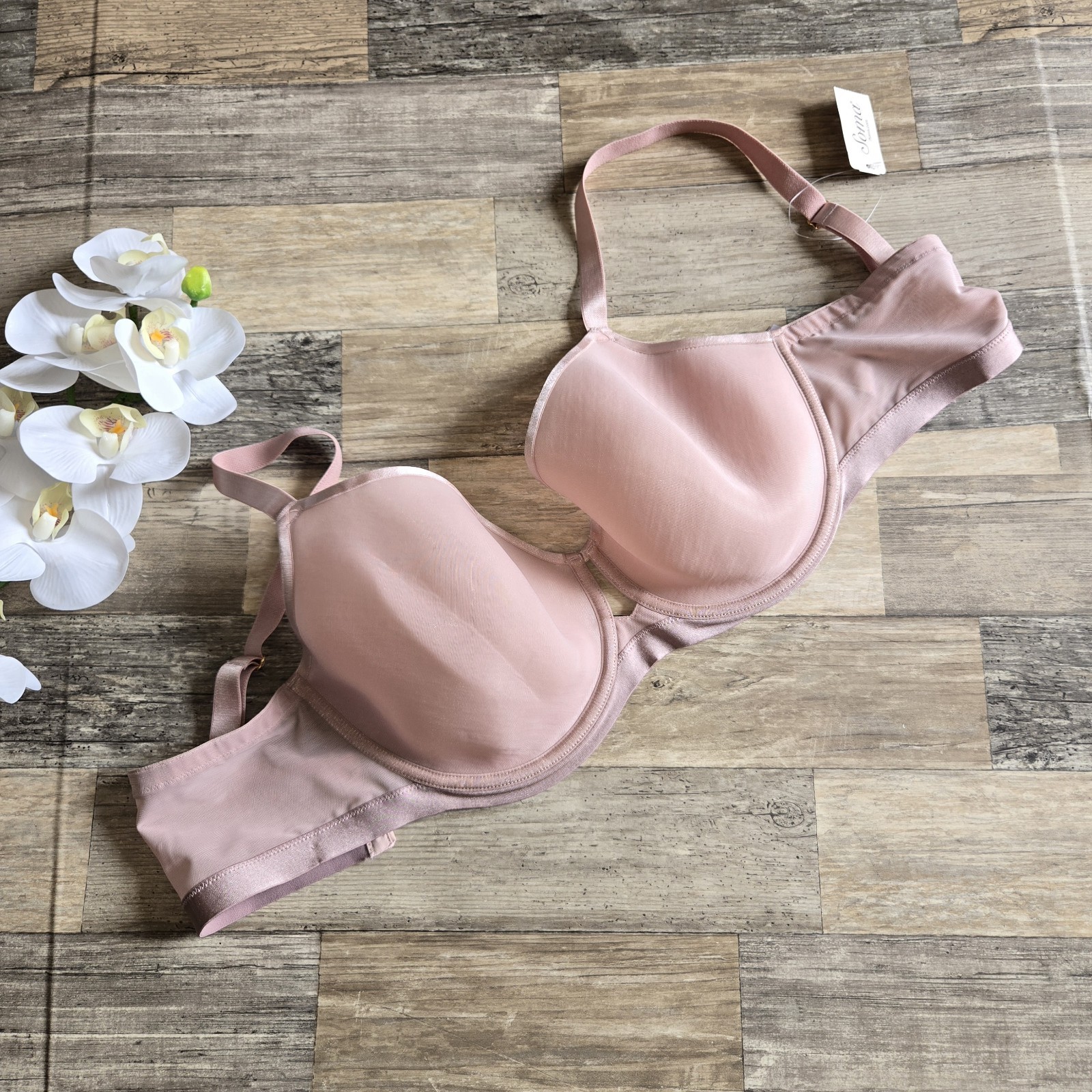 Sujetador con aros Soma Lightest Lift rosa Adobe 42D nuevo con etiquetas