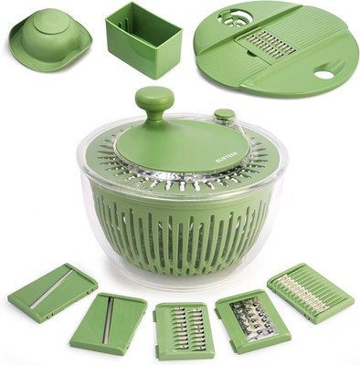 SUSTEAS Salatschleuder, 4.5L Groß Salat Schleuder mit Deckel, Salatschüssel m...