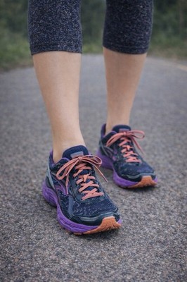 Brooks Womens 10 Navy Purple Adrenaline GTS 15 Running Shoes Performance