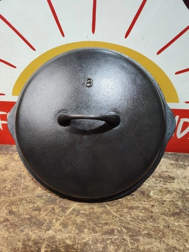 "Fully Restored" GRISWOLD #8 Cast Iron Skillet Lid Iron Mountain 10" Seasoned