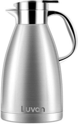 8L Edelstahl Thermoskanne, 12h heiß, 24h kalt, Vakuumisoliert, Teekanne
