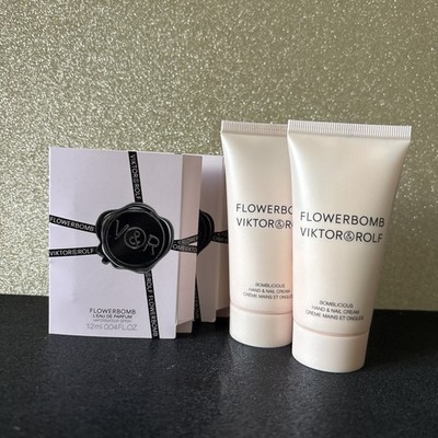 FLOWERBOMB V&R Hand &nail Body  CREAM TRAVEL SIZE 40 ML X2 WITH 2 SAMPLES