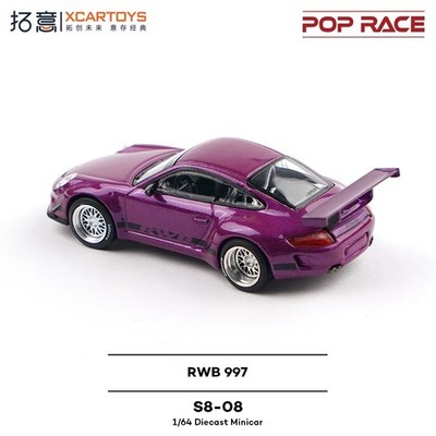 XCartoys POP RACE 1:64 RWB 997 Metallic Purple Widebody Porsche
