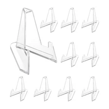10Pcs 54mm Acrylic Trading Card Stands, Card Holder Mini Easels for Display