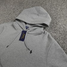 NEW Polo Ralph Lauren Hoodie Mens M Gray Fleece Pullover Pony Logo Sweatshirt