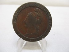 Republic Of Liberia 1847 Two Cents Worldwide Coin #KM2 2 cent