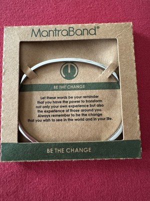 Stainless Steel Adjustable Mantra Band - Be the Change. To Inspire And Empower.