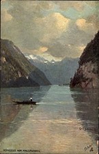 Artist Postcard Schmidt, Carl, Schönau am Königssee, Königsee from... - 5013039