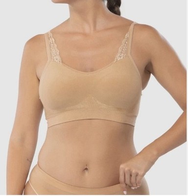 New UNDEROUTFIT Adjustable Comfort Bra w/ Lace Straps Medium Coffee #445