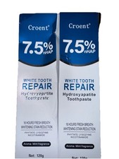Croent 7.5 nHAP White Tooth Repair Hydroxyapatite Toothpaste Lot Of 2 Exp 2/28