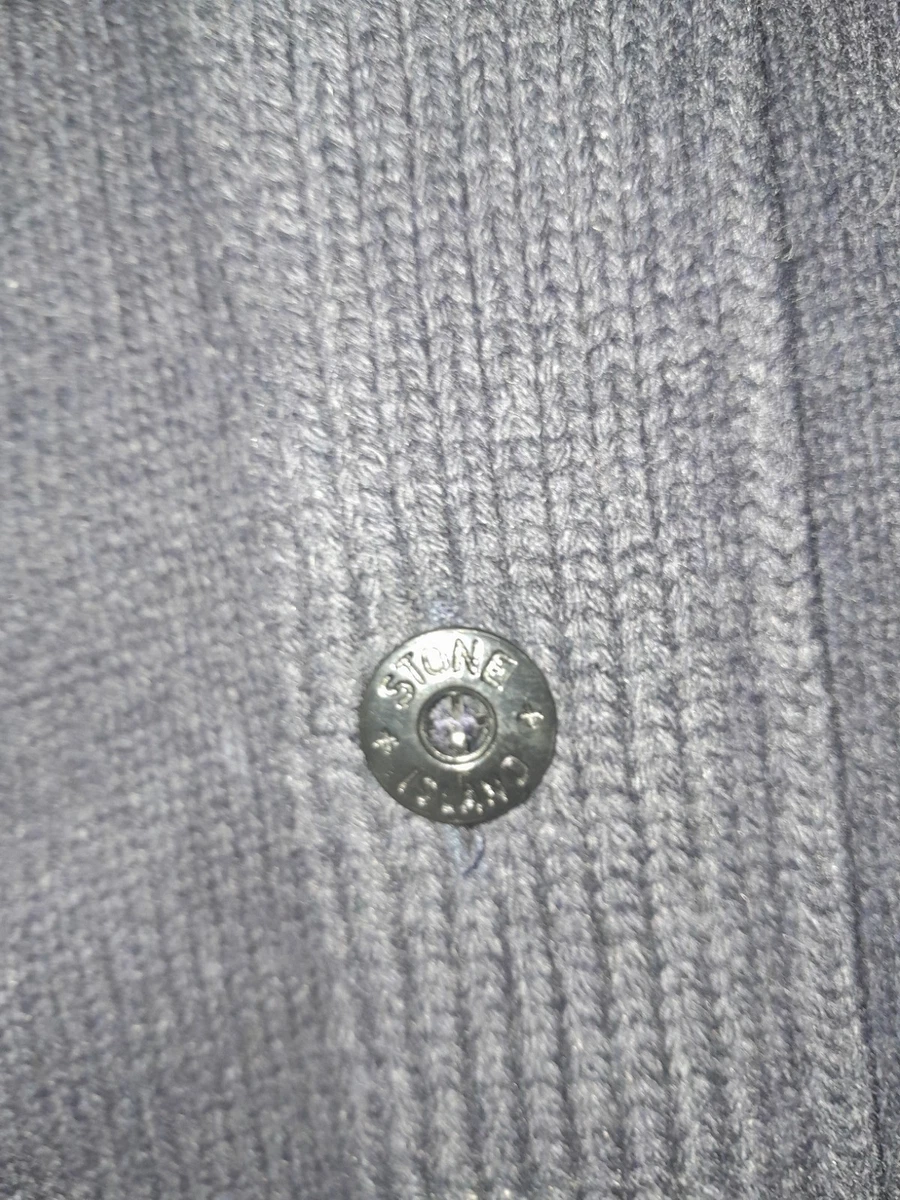 Chaqueta suéter para hombre Stone Island de punto lana/nailon negro gris antracita M (L)
