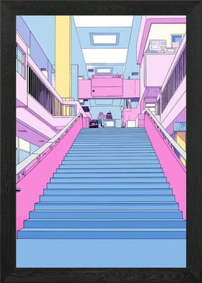 Lofi Rosa Retro Gerahmtes Wandbild Poster Leinwanddruck Bild