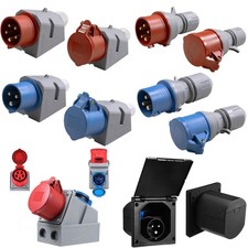 CEE Ger&auml;te Stecker Kupplung Steckdose Adapter 3/5polig Wanddose Wandstecker IP44