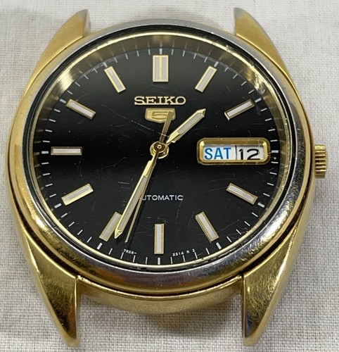 Seiko 5 Automatic 7S26-0430 A4 Black 21 Jewels 7S26B - No Band - Works - Picture 2 of 12
