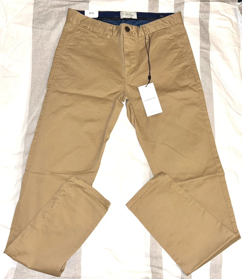 Pantalon chino Scotch & Soda Mott homme W29/FR39 beige neuf - Photo 2/4
