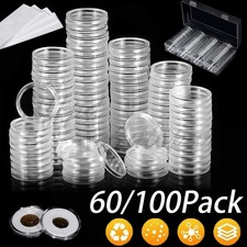 Coin Holder Capsules Case Various sizes Clear Plastic Round Storage Organizer US