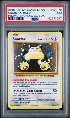 2016 POKEMON XY BLACK STAR PROMO SNORLAX GX BOX #XY179 SNORLAX-HOLO PSA 7