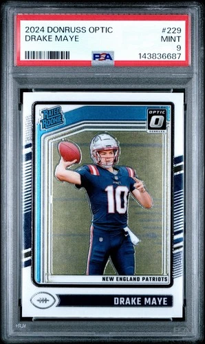 Drake Maye 2024 Panini Donruss Optic #229 Rated Rookie PSA 9 PATRIOTS (B)