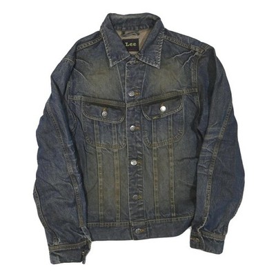 LEE Herren Blau Denim Knopf Jacke M Baumwollmischung Klassisch Workwear