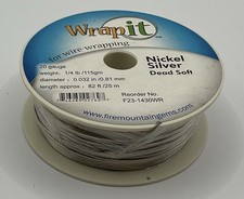 Wire, Wrapit , nickel silver, dead-soft, round, 20 gauge, 0.25 spool, 82 feet.
