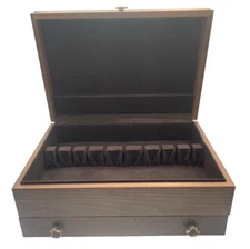 Vintage Silverware Wooden Chest Flatware Storage Box with Drawer 17" x 12" x 7"