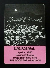Grateful Dead Backstage Pass April Fools Day New York Nassau NY 4/1/93 4/1/1993