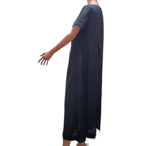Ronen chen Limited Black linen maxi dress with open back and side pockets Size 6 - 第 4/12 張圖片