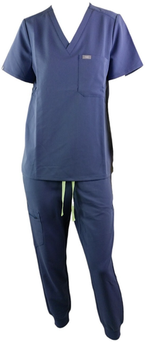 FIGS Women Space Navy Uniform Work Scrubs High Waist Zamora Jogger Set Size S
