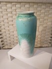 Crystalline Ice Baby Blue White Vase Signed 9 In H 2033 Cl