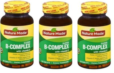 Nature Made Super B-Complex with Vitamin C & Folic Acid 140 Tablets X 3 Packs