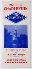 1953 Charleston South Carolina The Gray Line Tours Yacht Bus VTG Travel Brochure