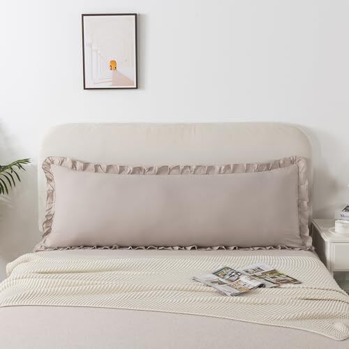 Body Size Pillow Cases Set of 1 Body Size Pillowcase (20" x 54") Light Coffee - Picture 1 of 5