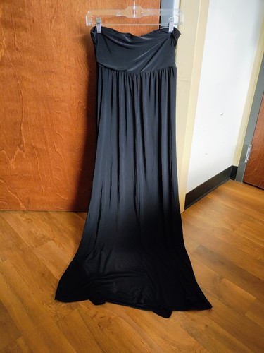 CP CULTURE PHIT black strapless stretch side slit maxi dress - Picture 8 of 9