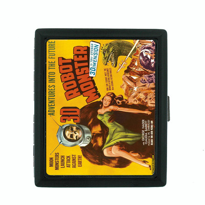 Vintage Monster Themed D5 Small Black Cigarette Case Smoking Card Money  Holder
