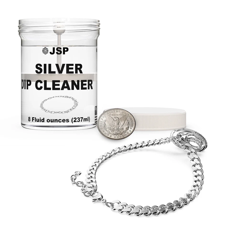 Limpiador de joyas JSP Silver Dip elimina el deslustre sin daños resultados rápidos 237 ml Foto 2 de 2