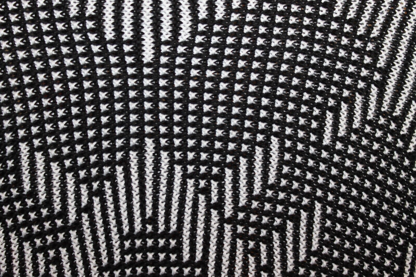 Pendleton black white cross stitch pattern cotton… - image 7