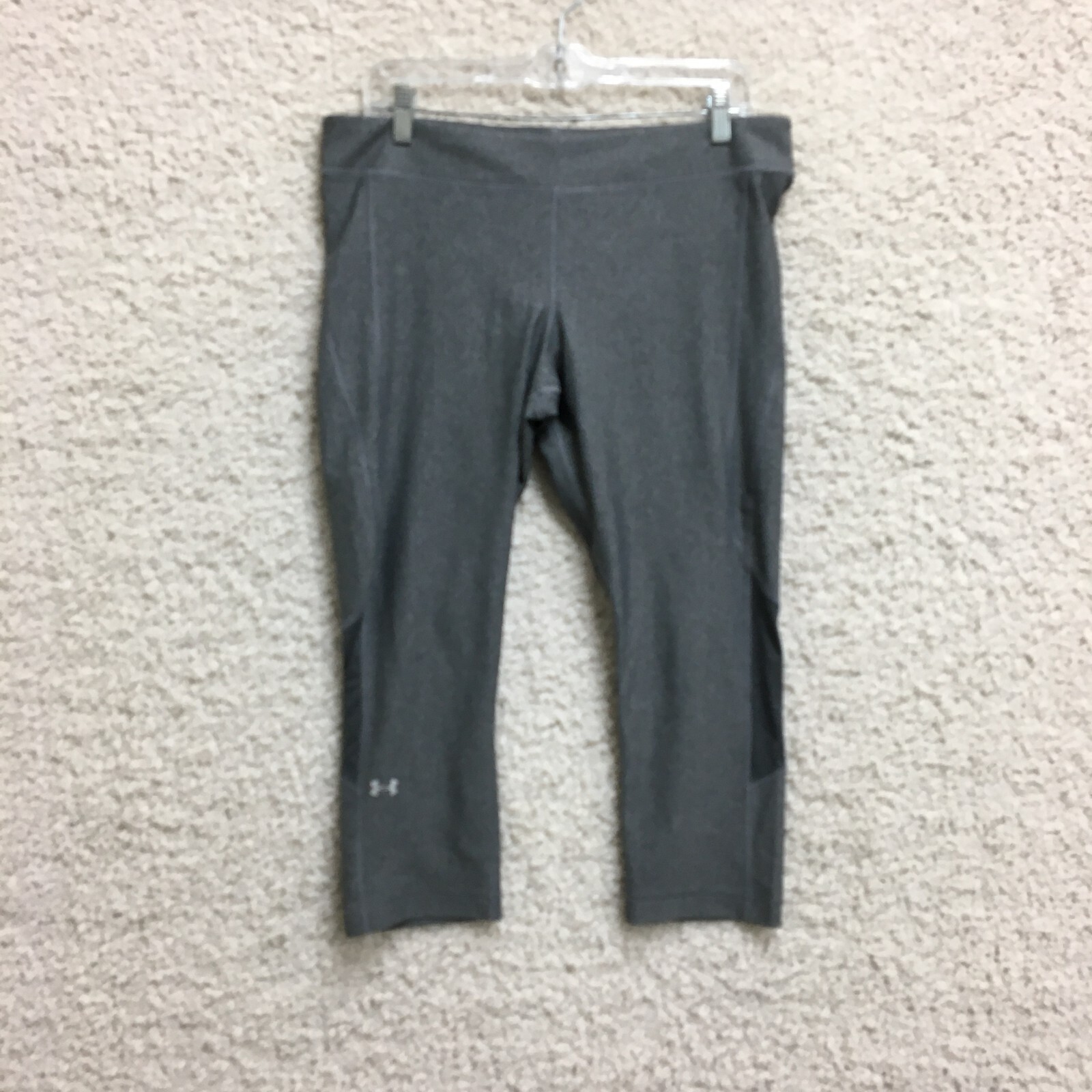 Under Armour Womens XL Gray Capri Yoga Leggings Stretch Fit Pull On Workout