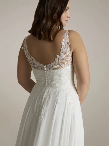 Summer Lace Bodice Chiffon Wedding Dress Bridal Gown 2-28W Custom made Straps - Picture 2 of 7