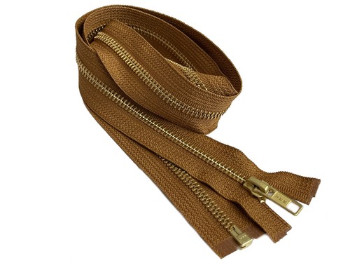 25 Inch Metal Zipper YKK #5 Golden Brass Medium Weight Separating Made in USA - Picture 95 of 112