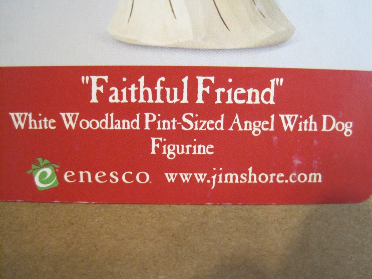 JIM SHORE HEARTWOOD CREEK FAITHFUL FRIEND WHITE WOODLAND PINT