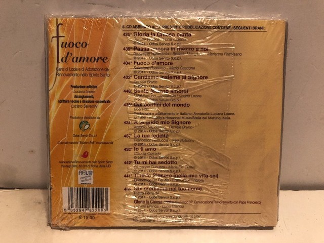 Fuoco D amore Canti Di Lode E Di Adorazione Del Rinnovamento Nello CD 